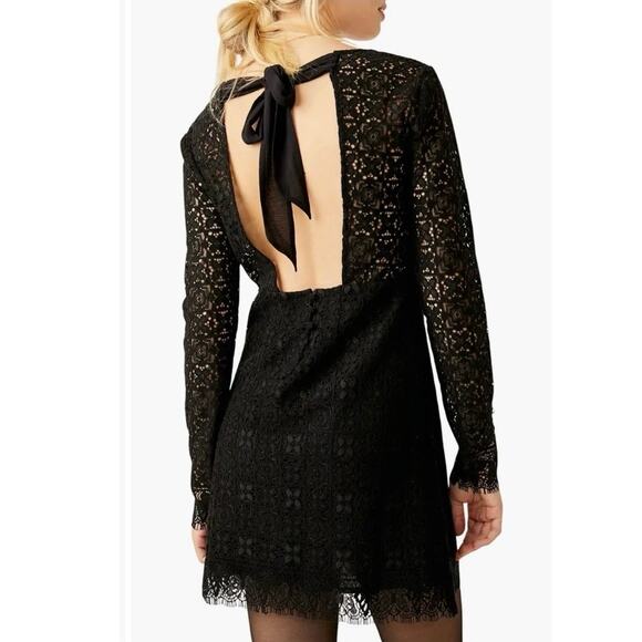 NWT FREE PEOPLE HONEY HONEY LACE LONG SLEVEES DRESS WOMEN'S SIZE 0 - Picture 4 of 5